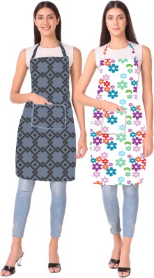 SPIRITED PVC Home Use Apron - Free Size(Grey, Purple, Pack of 2)