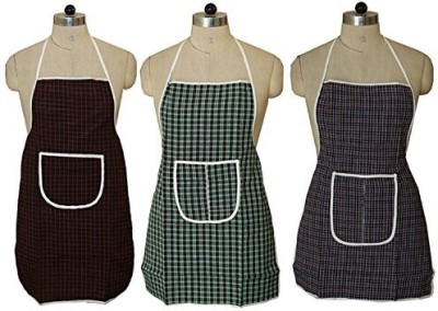 KUBER INDUSTRIES Cotton Home Use Apron - Free Size(Multicolor, Pack of 3)