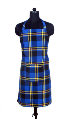 SWITCHON Cotton Home Use Apron - Free Size(Blue, Single Piece)