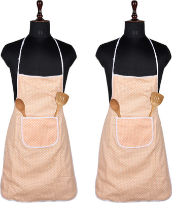 KUBER INDUSTRIES Polyester Home Use Apron - Free Size(Peach, Pack of 2)