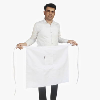 SWITCHON Polyester Apron - Free Size(White, Single Piece)