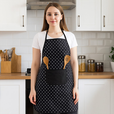 KUBER INDUSTRIES Cotton Home Use Apron - Free Size(Black, Single Piece)