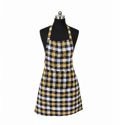 ProtClothing Cotton Home Use Apron - Large(Yellow, Black, White, Single Piece)