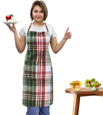 OASIS Cotton Home Use Apron - Free Size(Green, Single Piece)
