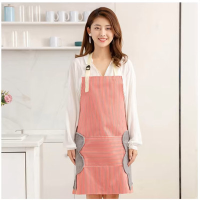 ABlue Clipper Polyester Chef's Apron - Free Size(Red, Single Piece)