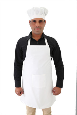 Tolexo Polyester Chef's Apron - Free Size(White, Single Piece)