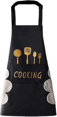 DVH Polyester Chef's Apron - Free Size(Black, Single Piece)