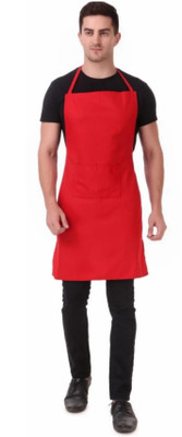 FFH Polyester Home Use Apron - Free Size(Red, Single Piece)