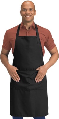 Blackpoll Polyester Home Use Apron - Free Size(Black, Single Piece)