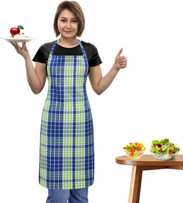 OASIS Cotton Home Use Apron - Free Size(Green, Blue, Single Piece)