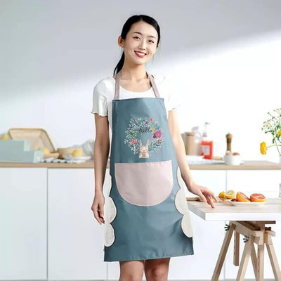 PORMONO Polyester Home Use Apron - Free Size(Green, Single Piece)