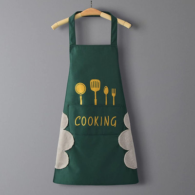 PORMONO Polyester Home Use Apron - Free Size(Green, Single Piece)