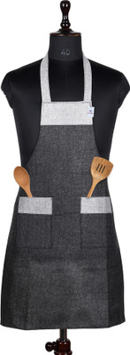 Heart Home Jute Home Use Apron - Free Size(Grey, Single Piece)