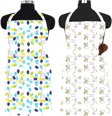 XENABO PVC Chef's Apron - Free Size(Light Blue, Green, Beige, Multicolor, Pack of 2)