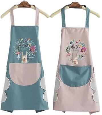 KNIKERS Polyester Chef's Apron - Free Size(Blue, Pink, Single Piece)