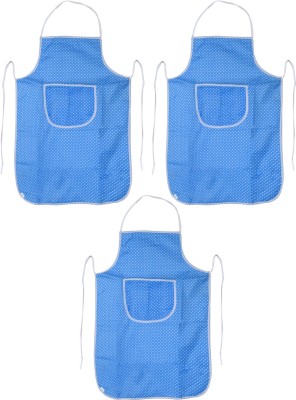 KUBER INDUSTRIES Cotton Home Use Apron - Free Size(Blue, Pack of 3)