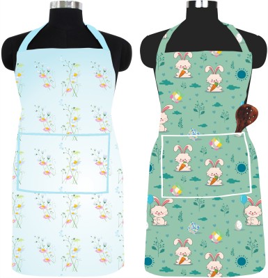 Ascension PVC Chef's Apron - Free Size(Light Blue, Green, Light Green, Pack of 2)