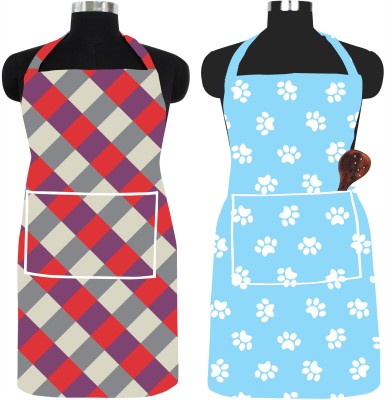 Ascension PVC Chef's Apron - Free Size(Red, Grey, Light Blue, White, Pack of 2)