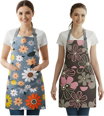 DARSHANAM WORLD Polyester Chef's Apron - Free Size(Brown, Grey, Pack of 2)