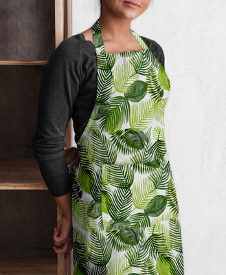 OASIS Cotton Home Use Apron - Free Size(Green, Single Piece)