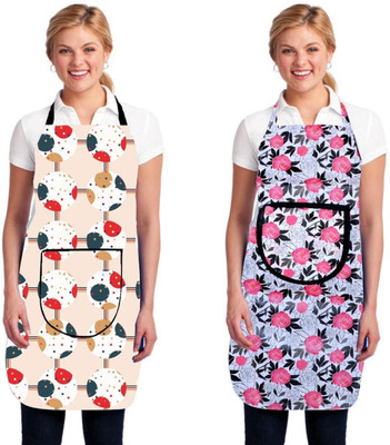 brothers trendz Cotton Chef's Apron - Free Size(Multicolor, Pack of 2)