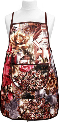 KUBER INDUSTRIES Cotton Home Use Apron - Free Size(Brown, Single Piece)