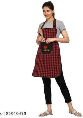 XMBUG Cotton Home Use Apron - Free Size(Multicolor, Single Piece)