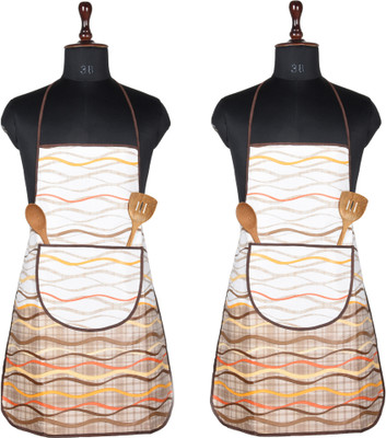 KUBER INDUSTRIES PVC Home Use Apron - Free Size(Yellow, Pack of 2)