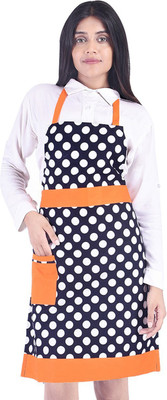 SWITCHON Cotton Home Use Apron - Free Size(Black, Orange, Single Piece)