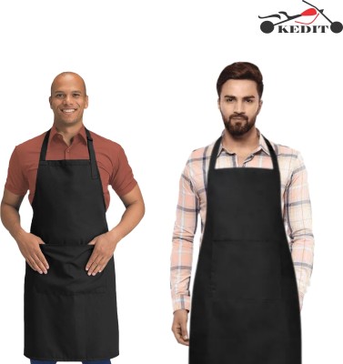 KEDIT Polyester Grooming Apron - Free Size(Black, Pack of 2)