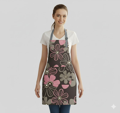DARSHANAM WORLD Polyester Chef's Apron - Free Size(Pink, Single Piece)