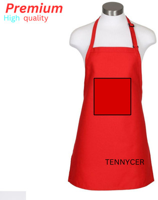 TENNYCER Polyester Home Use Apron - Free Size(Red, Single Piece)