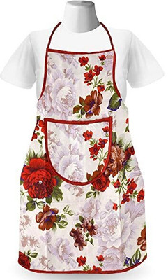 HOMESTIC Cotton Home Use Apron - Free Size(Red, Single Piece)