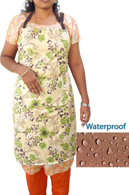 CRAZYWEAVES Polyester Chef's Apron - Free Size(Gold, Single Piece)