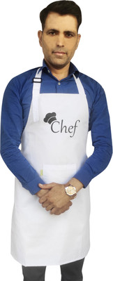 SWITCHON Polyester Chef's Apron - Free Size(White, Single Piece)