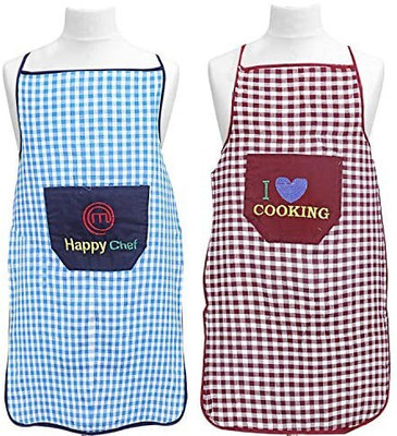 KUBER INDUSTRIES Cotton Home Use Apron - Free Size(Multicolor, Pack of 2)