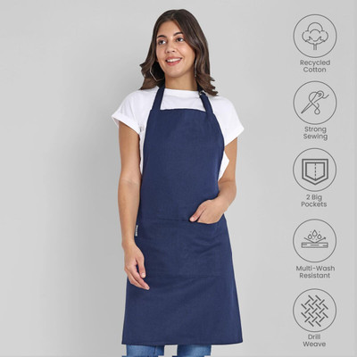Qmato Polyester Grooming Apron - Free Size(Blue, Pack of 2)