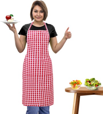 OASIS Cotton Home Use Apron - Free Size(Red, Single Piece)