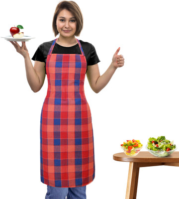 OASIS Cotton Home Use Apron - Free Size(Orange, Blue, Single Piece)