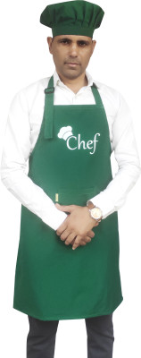 Tolexo Polyester Chef's Apron - Free Size(Green, Single Piece)