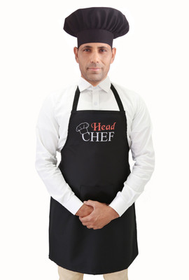 Tolexo Polyester Chef's Apron - Free Size(Black, Single Piece)
