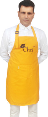 SWITCHON Polyester Chef's Apron - Free Size(Gold, Single Piece)