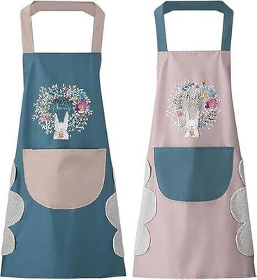 DARSHANAM WORLD Polyester Chef's Apron - Free Size(Blue, Pink, Single Piece)
