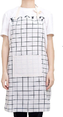 olwick Cotton Home Use Apron - Free Size(White, Single Piece)