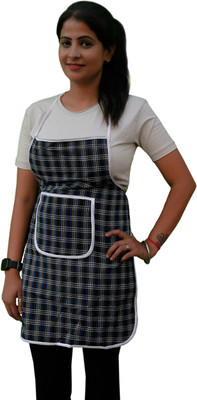 ANSHIKA ENTERPRISES Cotton Home Use Apron - Free Size(White, Black, Single Piece)