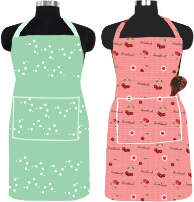 XENABO PVC Chef's Apron - Free Size(Light Green, Red, Pack of 2)