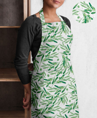 OASIS Cotton Home Use Apron - Free Size(Green, Single Piece)