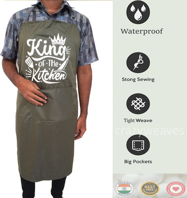 CRAZYWEAVES PVC Chef's Apron - Free Size(Green, Single Piece)