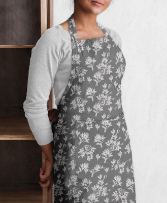 OASIS Cotton Home Use Apron - Free Size(Grey, Single Piece)