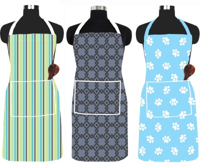 XENABO Nylon Home Use Apron - Free Size(Green, Grey, Light Green, Pack of 3)